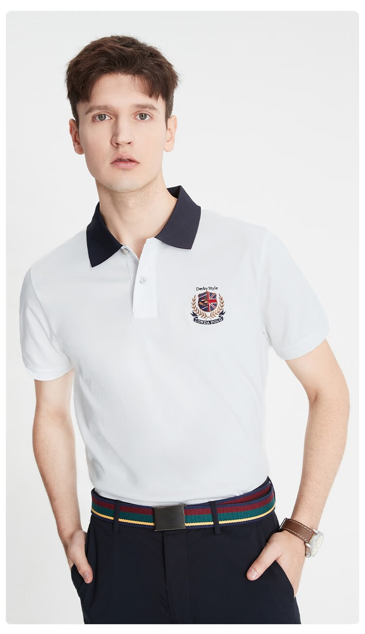 londapolo伦德保罗短袖经典polo衫男夏季男士新款纯棉翻领纯色商务