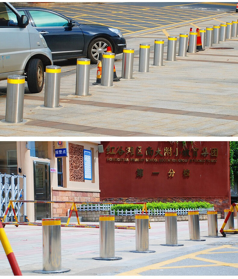 优位升降柱防撞柱学校小区停车场路桩不锈钢全自动液压升降柱遥控伸缩