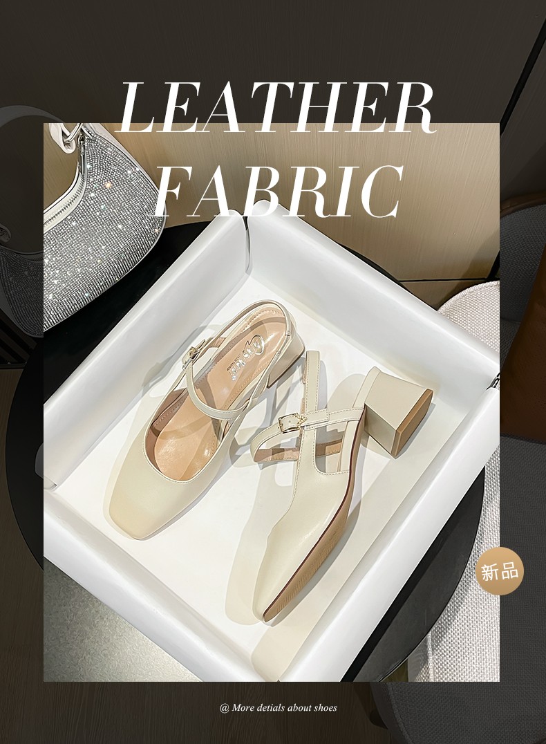 奥古狮登包头凉鞋女2022夏季新款一字带粗跟鞋镂空软底仙女风单鞋女