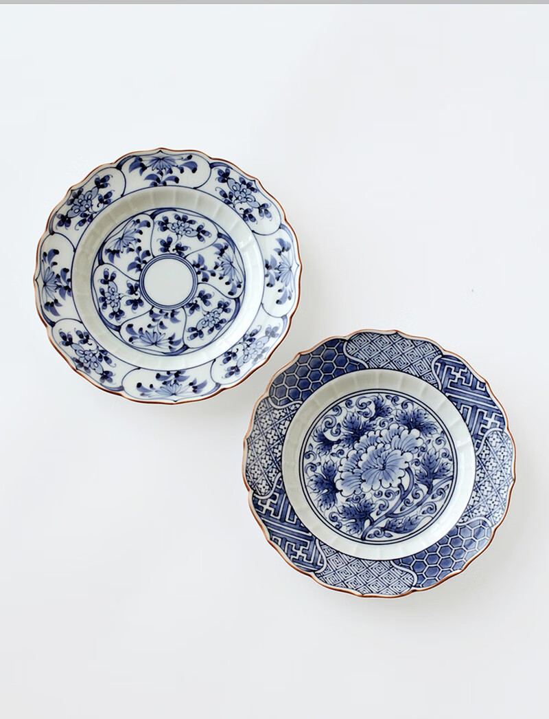 昊集日本进口经典图案复古青花小盘点心盘日式餐盘碟子餐具家用盘子