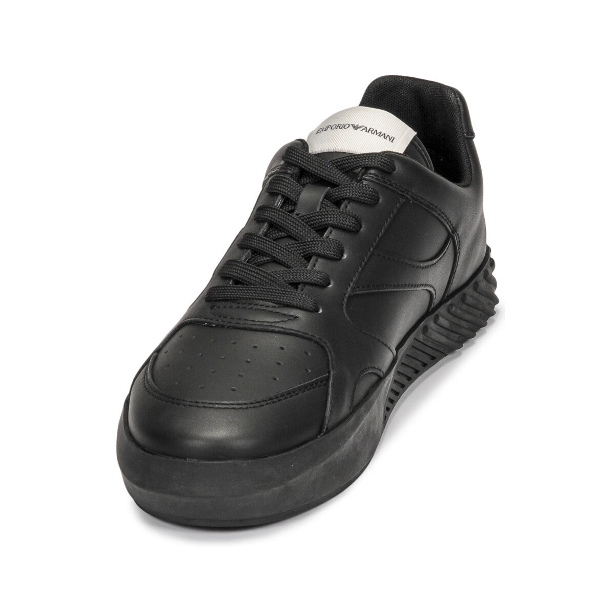 ea7emporioarmani阿玛尼男鞋休闲板鞋系带低帮球鞋单鞋黑色春秋款x4x