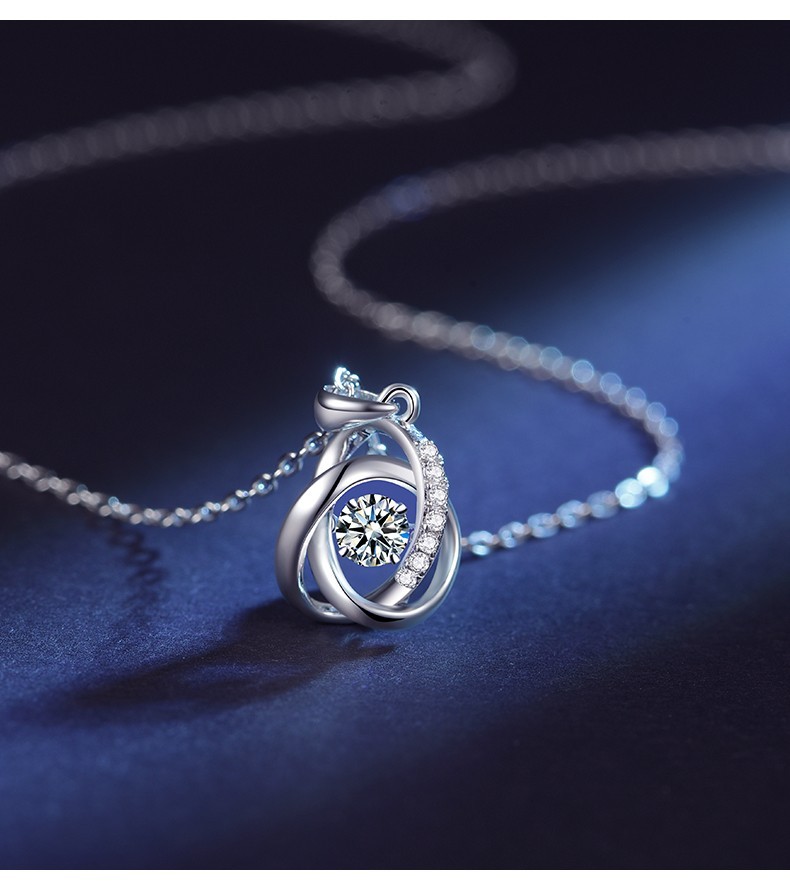 法卡曼 铂金项链女pt950白金锁骨链首饰海洋之心吊坠时尚生日情人节