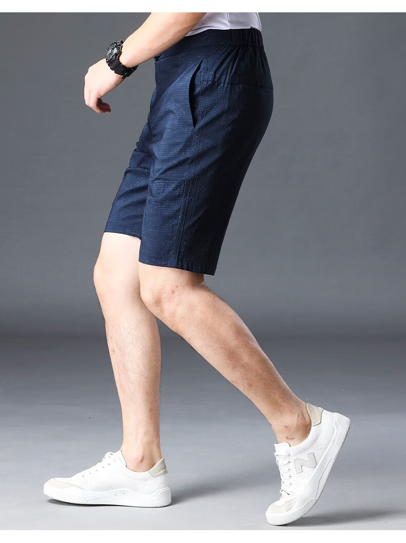 商场同款罗蒙短裤男夏季薄款透气半截裤男士时尚休闲直筒马裤五分裤子