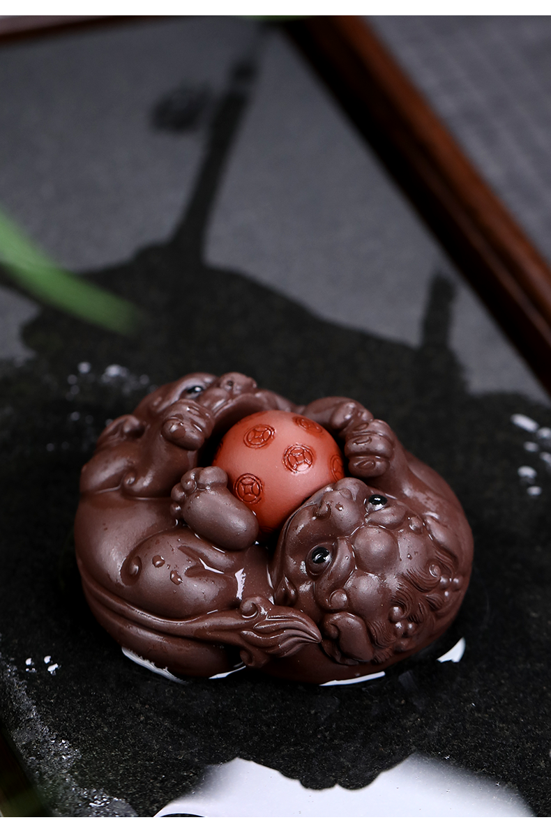 嘉禾里宜兴紫砂貔貅茶宠摆件陈洪军精品原矿手工时来运转升级版茶玩可