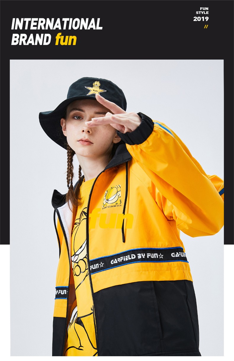 fun国际潮牌春季新品garfieldbyfun加菲猫联名正版授权休闲潮流宽松