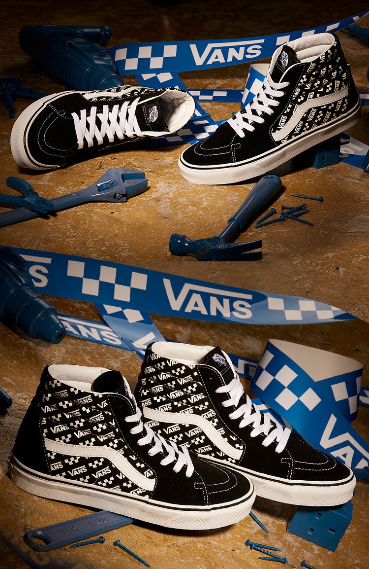 vans范斯 经典系列 sk8-hi板鞋运动鞋 logo repeat男女官方 黑色 42.