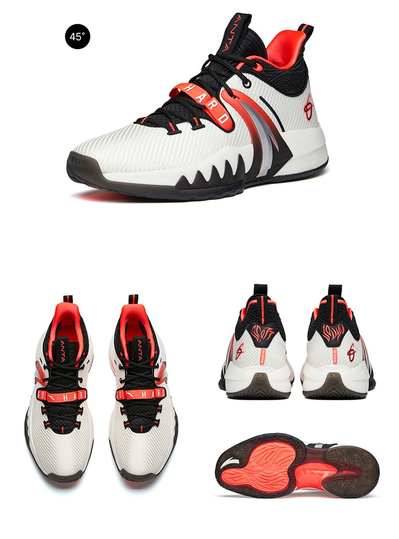 海沃德2代安踏篮球鞋男夏季新款中帮实战球鞋运动鞋子1黑体育红银色39