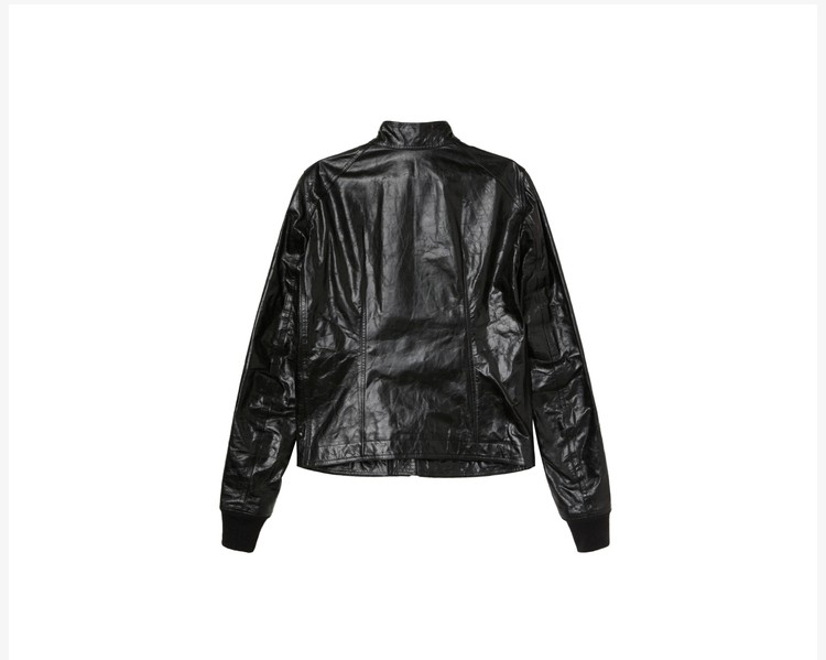 rickowens瑞克欧文斯男士时尚机车夹克皮衣外套黑色ru02a5761black48