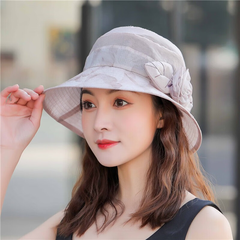 帝行dixing新款中老年妈妈防晒帽子女春秋夏季透气时尚款太阳帽女士