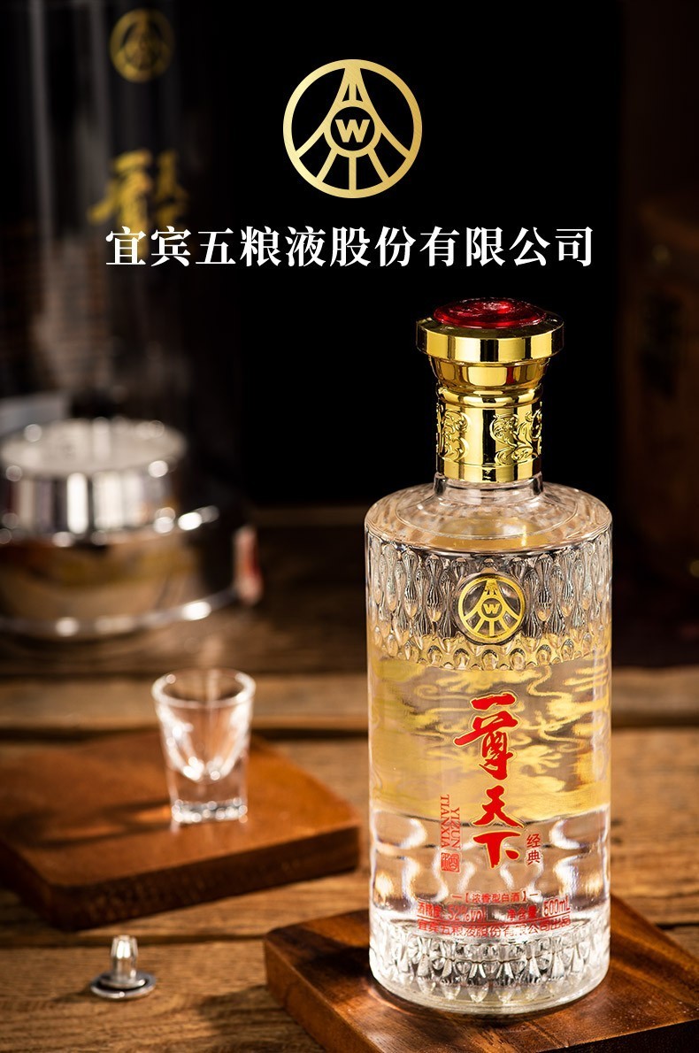 五粮液股份 52度 浓香型高度白酒 喜宴婚宴 商务送礼 一尊天下 500ml
