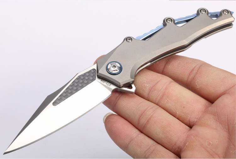 随风作钛合金m390高硬度折叠小刀开刃锋利户外便带轴承折刀具防身冷