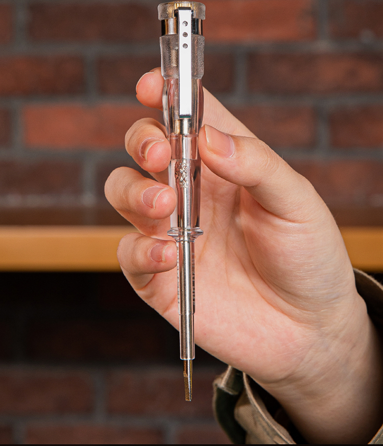 得力(deli)测电笔氖泡电笔漏电检测验电试电笔螺丝刀电工工具 绝缘