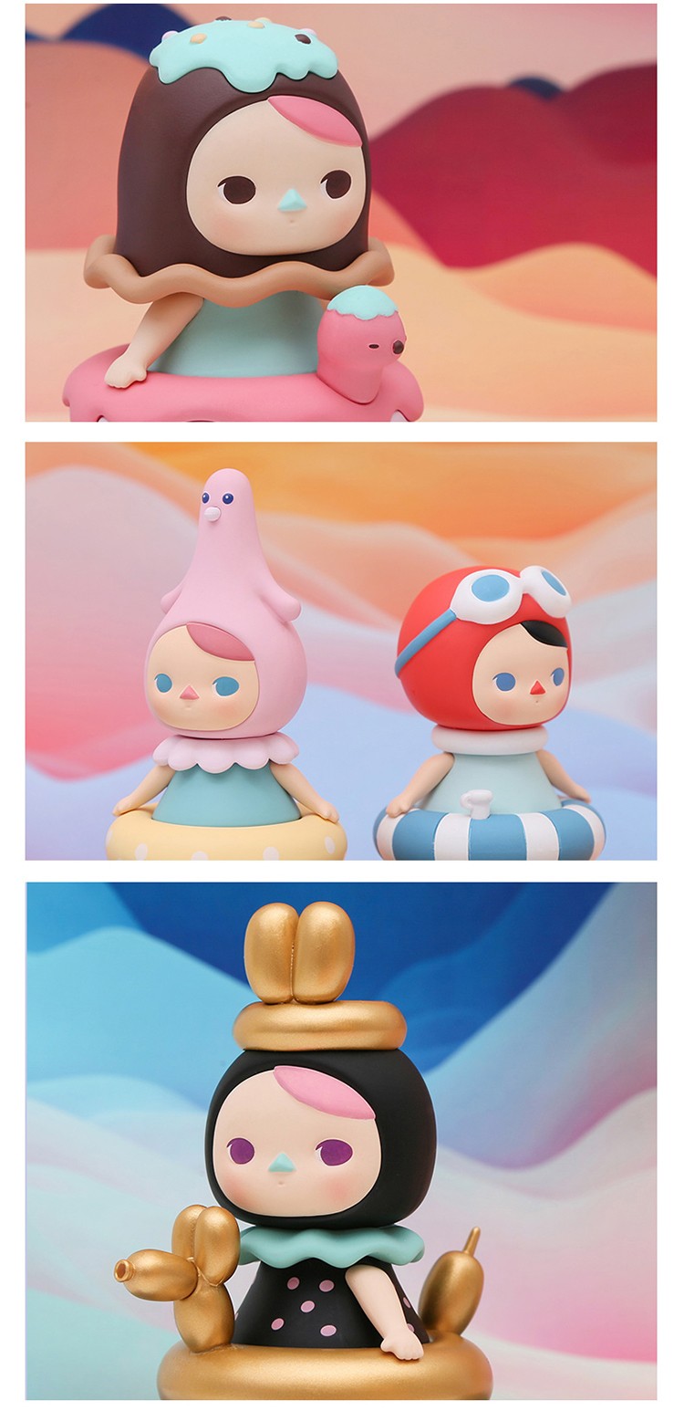 毕奇泡泡圈毕奇精灵独角兽手办公仔娃娃盲盒小粉鸭