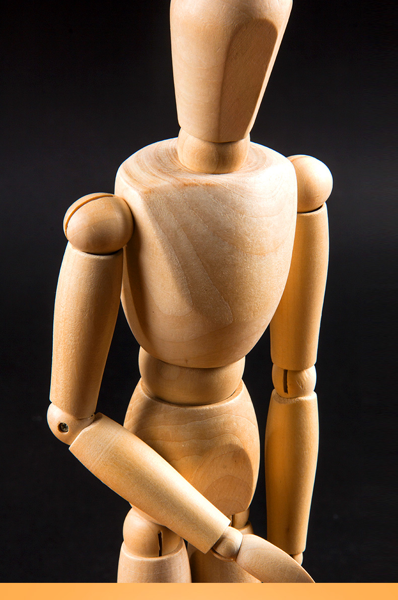 柏伦斯漫画12寸木人模型玩具木头人30cm美术素描木偶人小木人关节人偶