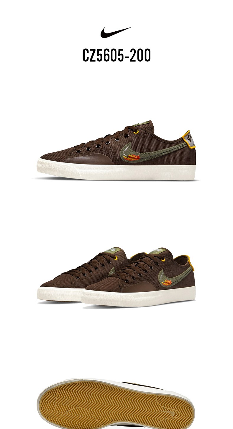 耐克(nike)男鞋新款 sb blzr court开拓者低帮板鞋鱼钩刺绣logo运动