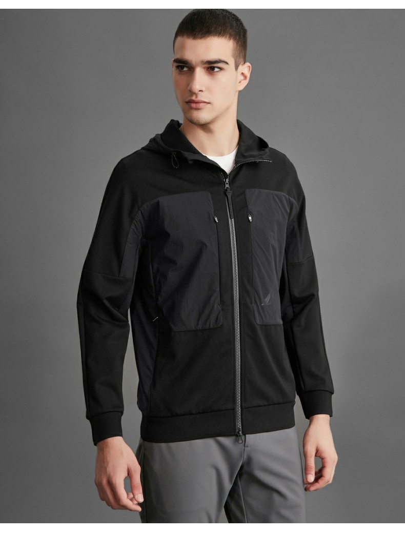 【黑帆系列】nautica/诺帝卡男装秋冬新款黑帆限量连帽有型针织夹克