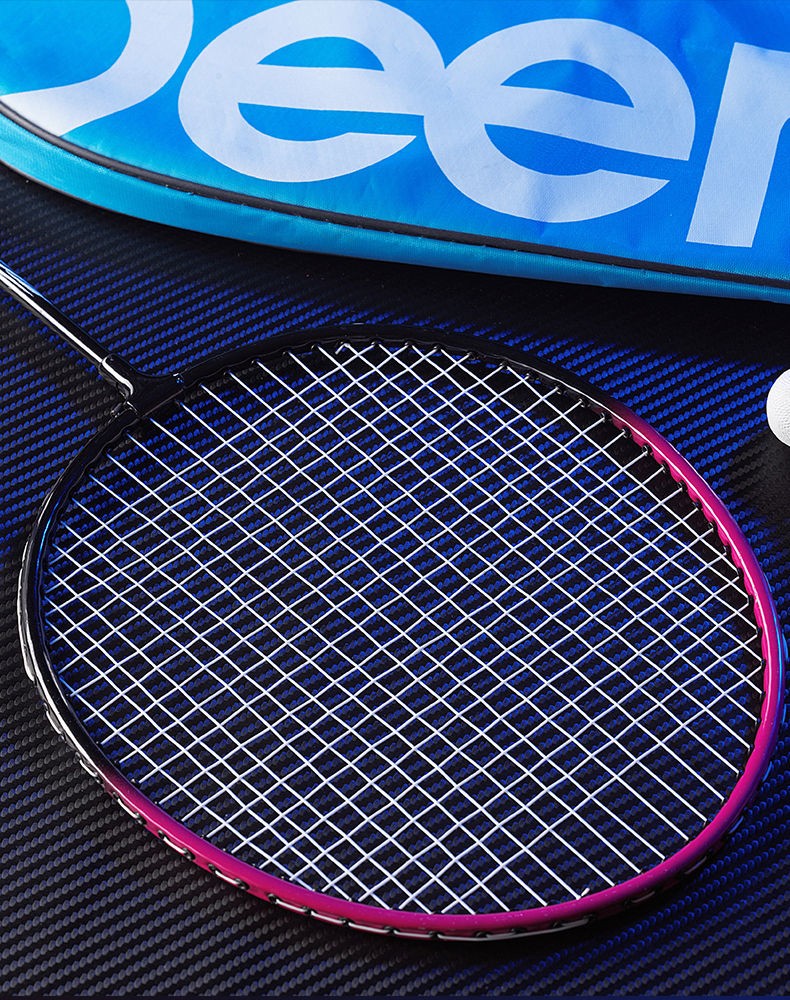 羽毛球拍双拍分体一体成人学生耐打高弹力强力羽毛球拍 旗舰款蓝色