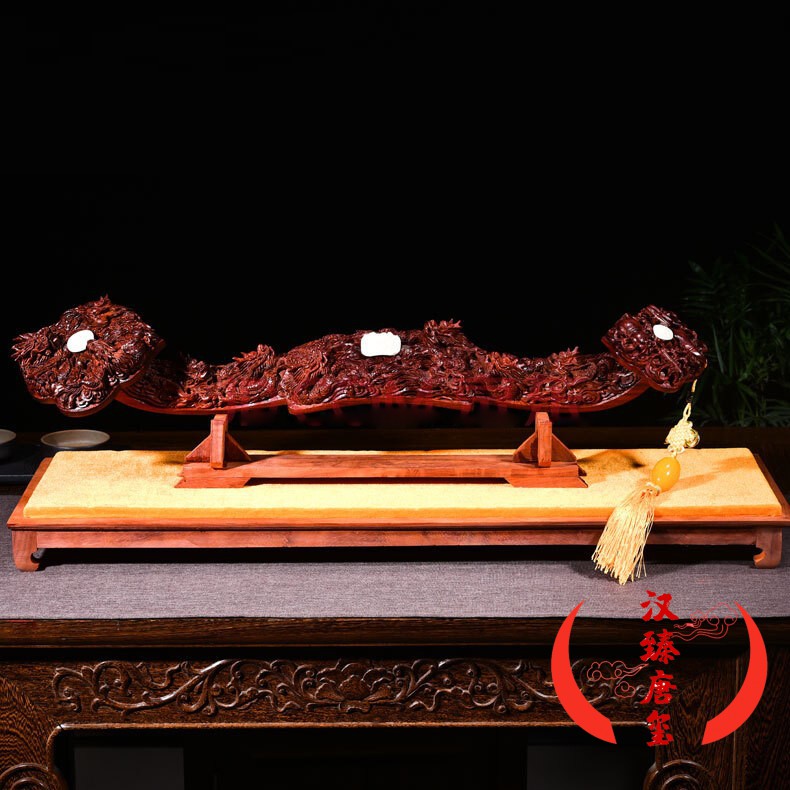 汉臻唐玺小叶紫檀木如意摆件红木吉祥客厅玄关装饰檀木木雕工艺品乔迁