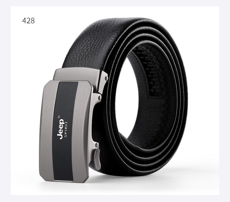 jeep吉普皮带男士商务自动扣腰带双面牛皮潮流简约休闲百搭裤带 427