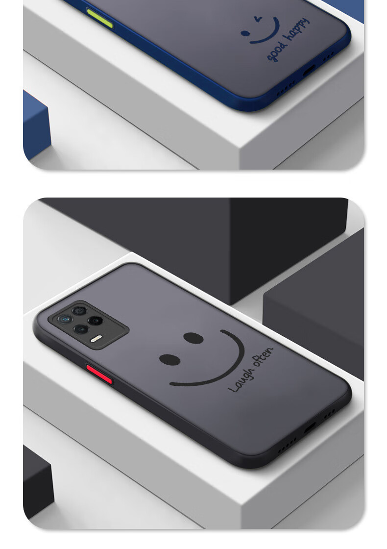妥派 真我q3手机壳q3i新款简约笑脸镜头全包真我q3pro硬壳创意防摔
