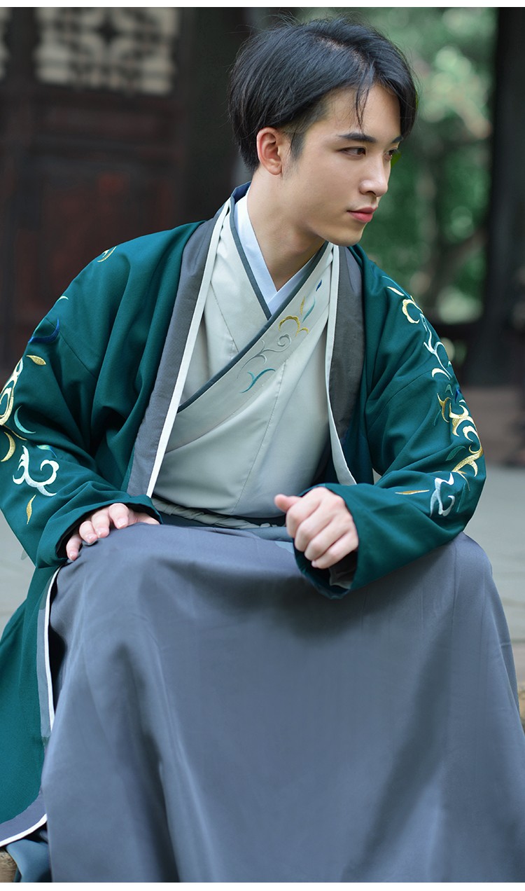 汉服男公子古装传统装大氅日常休闲侠客毕业表演龙纹交领襦裙大袖衫