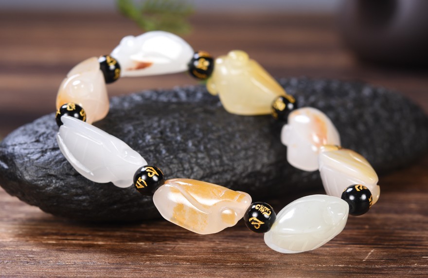 好友新疆和田白玉籽料蝉手链男款一鸣惊人单圈手串翟学甲51克