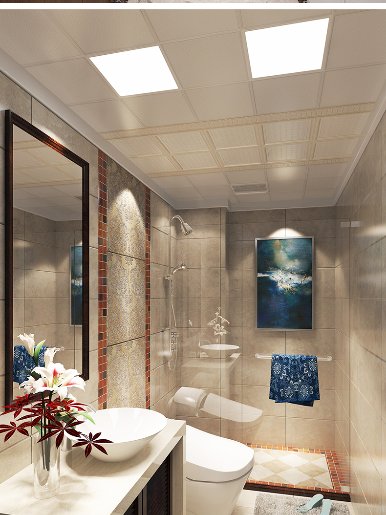 雷士照明led面板灯集成吊顶灯厨房嵌入式吸顶灯平板卫生间铝扣板灯具