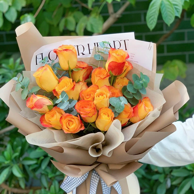 520礼物鲜花同城配送19朵金辉玫瑰花束生日礼物纪念日小众鲜花礼物送