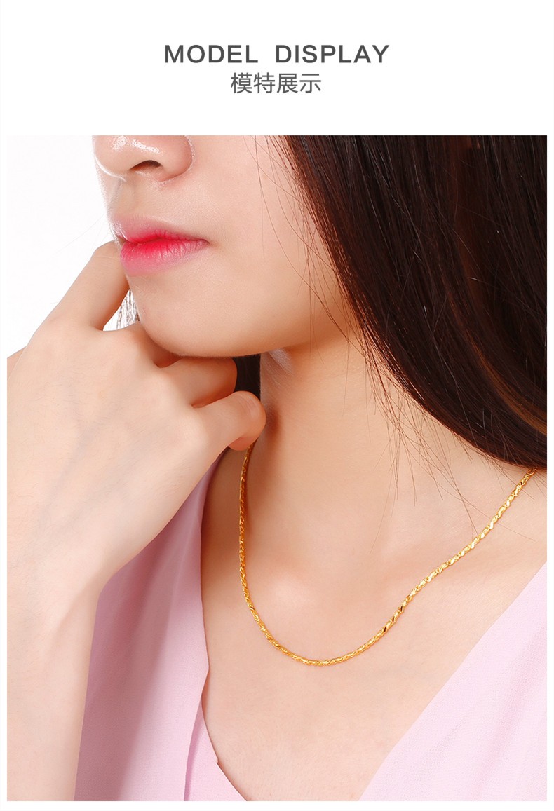 喜金珠宝黄金小鱼项链女足金999鱼生有你简约素链时尚大方金链子935克