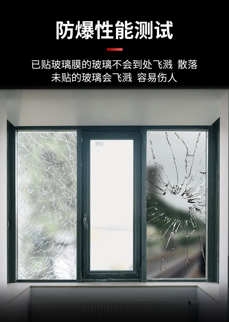 全品屋家用防爆膜淋浴房浴室安全膜卫生间窗户贴膜防碎玻璃保护玻璃