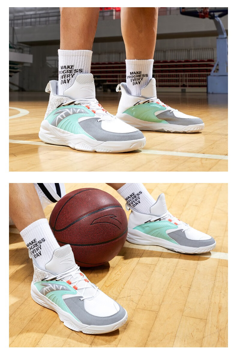 安踏菱极篮球鞋男专业实战球鞋新款耐磨低帮透气鞋子男士运动鞋9安踏