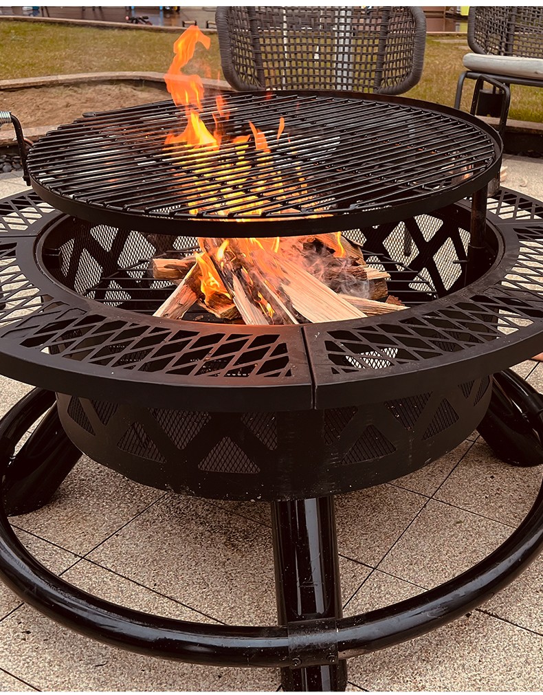 户外工匠大号庭院烤火炉篝火炉木炭烧烤架桌家用民宿取暖家庭火盆商用