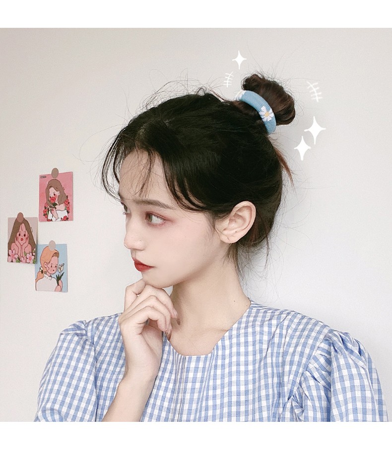 春夏彩色小雏菊宽版加粗发圈发绳ins甜美百搭头绳少女皮筋女韩版雏菊