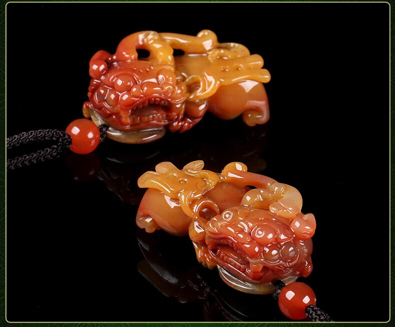 汉峰 黄龙玉霸王貔貅吊坠男女款玉石双色皮休估计含证书【图片 价格