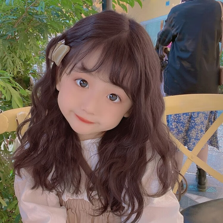 天使丝丝儿童假发女孩卷发大波浪宝宝拍照表演搞怪淑女长发全头套直发