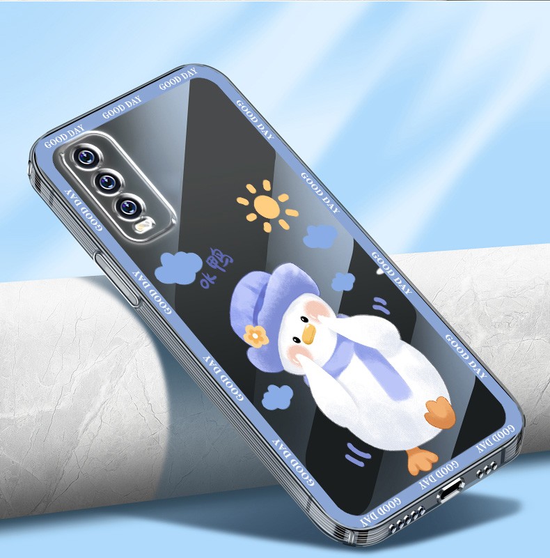 qukxfy51s手机壳透明直边vivoy51s手机套可爱动物保护套全包防摔简约
