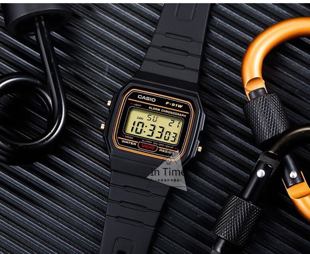 卡西欧(casio)小方表1989复古f91系列学生防水石英表 f-91wm-3a【图片