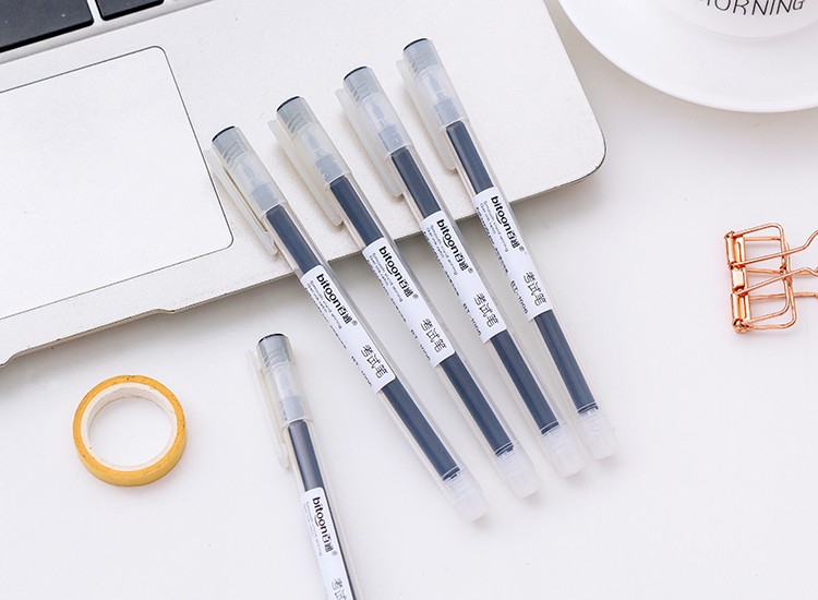 百通办公商务签字笔学生用bt100605mm全针管中性笔签字水笔考试用笔bt