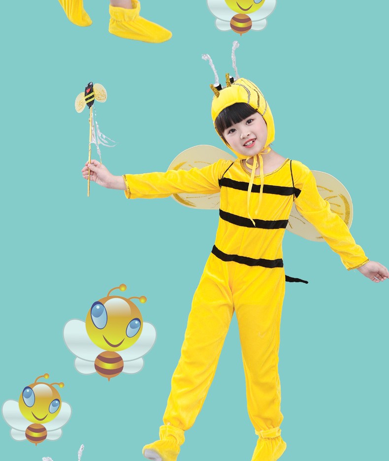 六一儿童节三只小蜜蜂舞蹈服演出服幼儿园万圣节卡通动物表演服装
