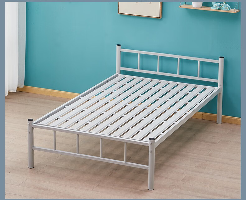 5米双人床出租屋铁板铁艺床寒绍 黑色铁板1.5米宽*2米长