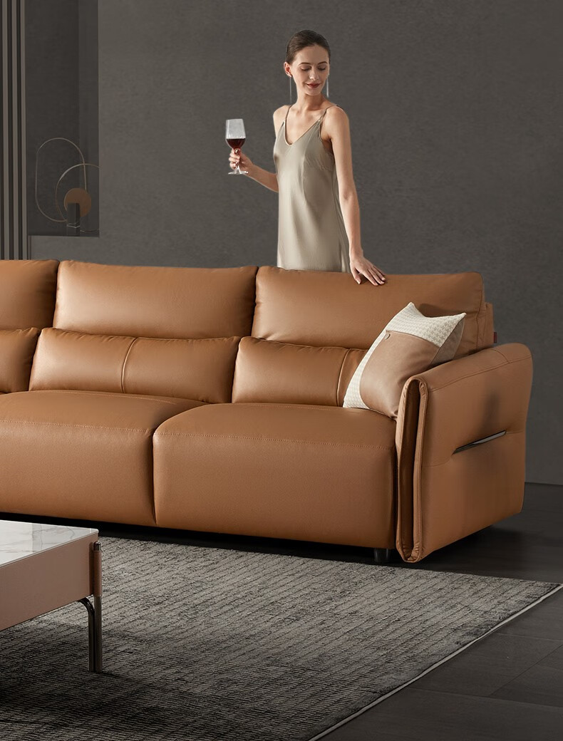 顾家家居 沙发客厅 现代轻奢真皮小户型头层牛皮沙发1132 【7天发货】