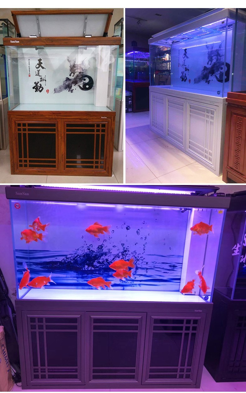 送货上门森森鱼缸水族箱大中型底过滤金鱼缸超白玻璃龙鱼缸黄酸枝新品