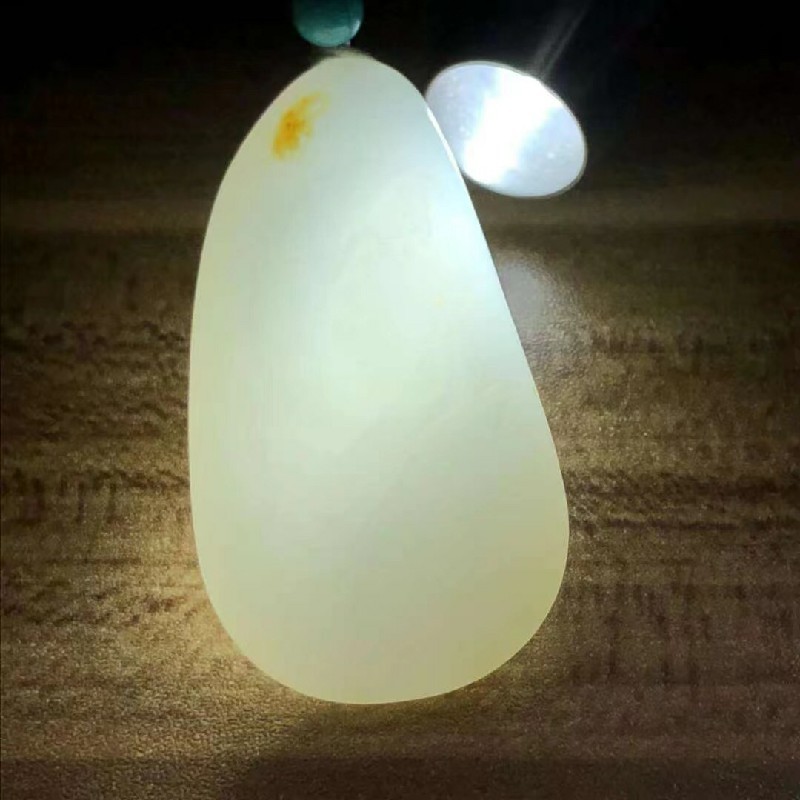 慈心缘和田玉脂白新疆观音吊坠玉质细腻温润男女玉坠项链挂件玉牌玉石