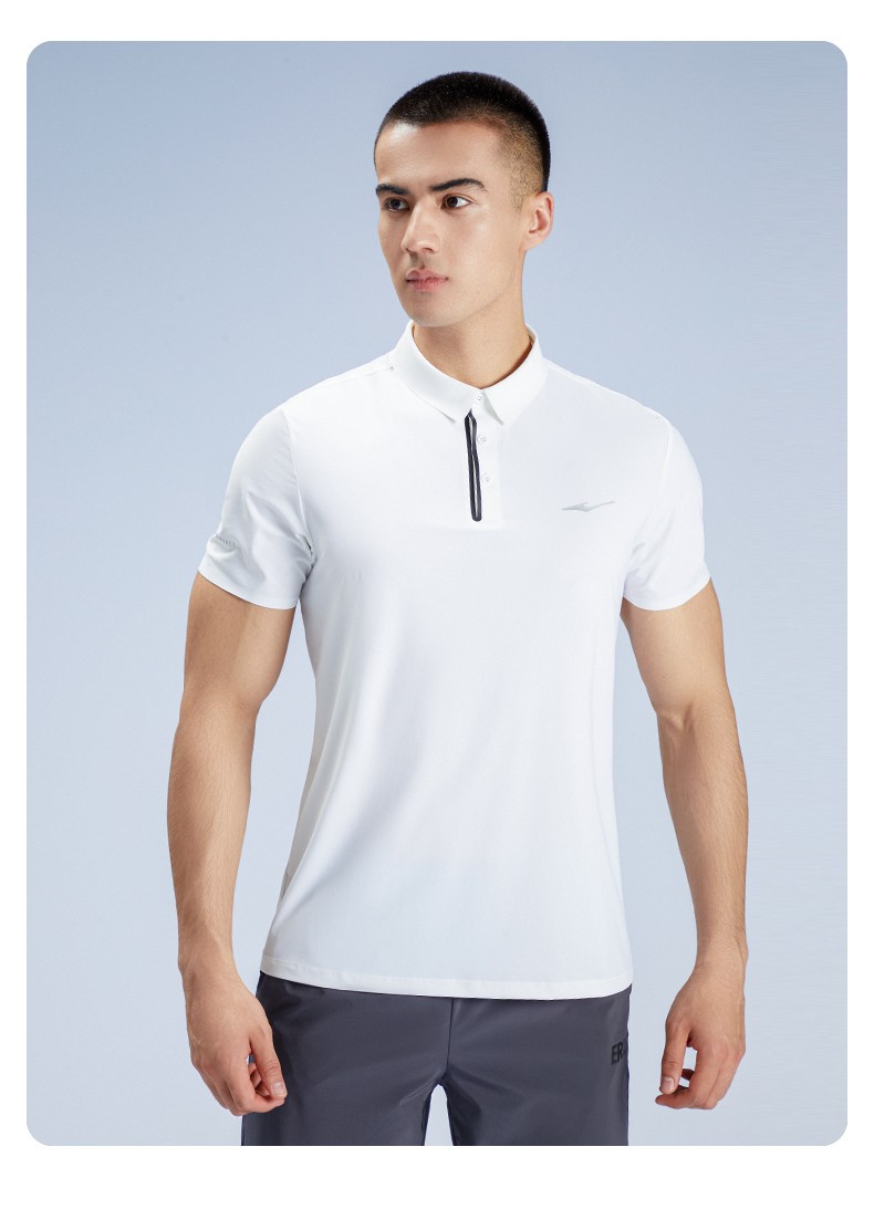 吴哥同款鸿星尔克t恤男官方旗舰新款时尚潮流polo衫百搭透气纯色短袖t