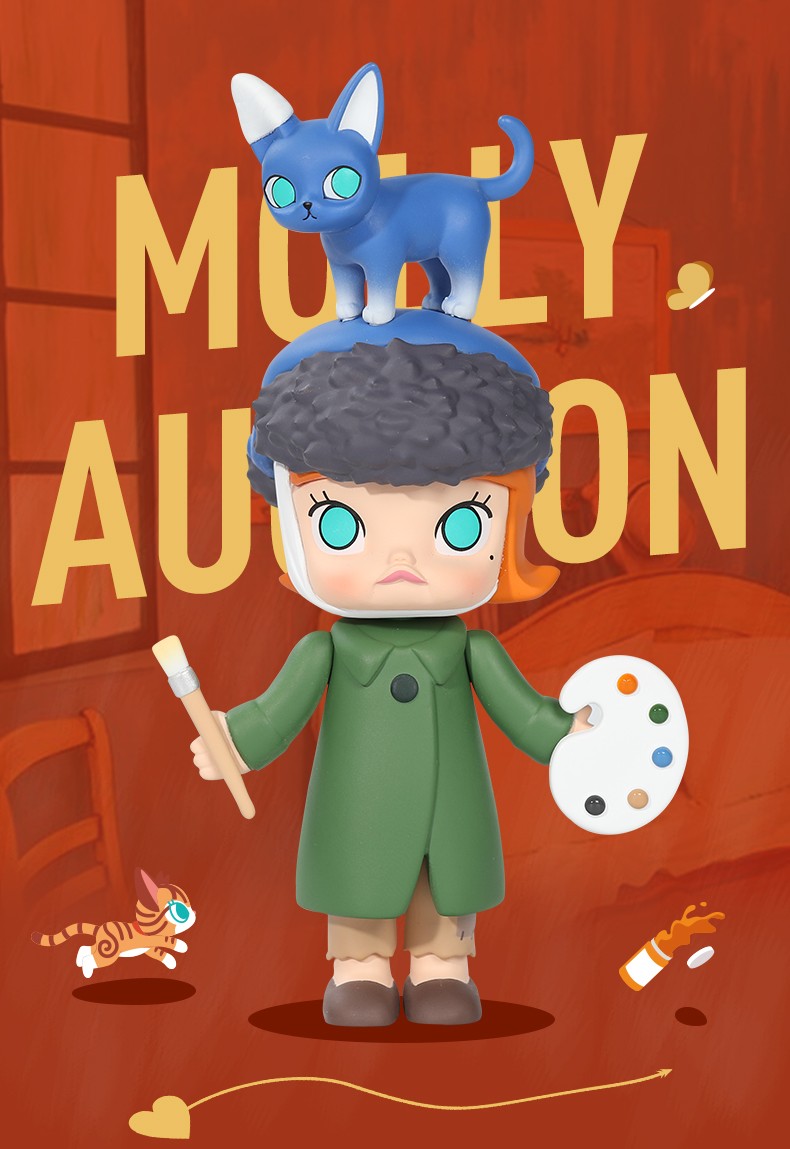 molly艺术大亨系列盲盒公仔娃娃小毕小达小凡小茉莉