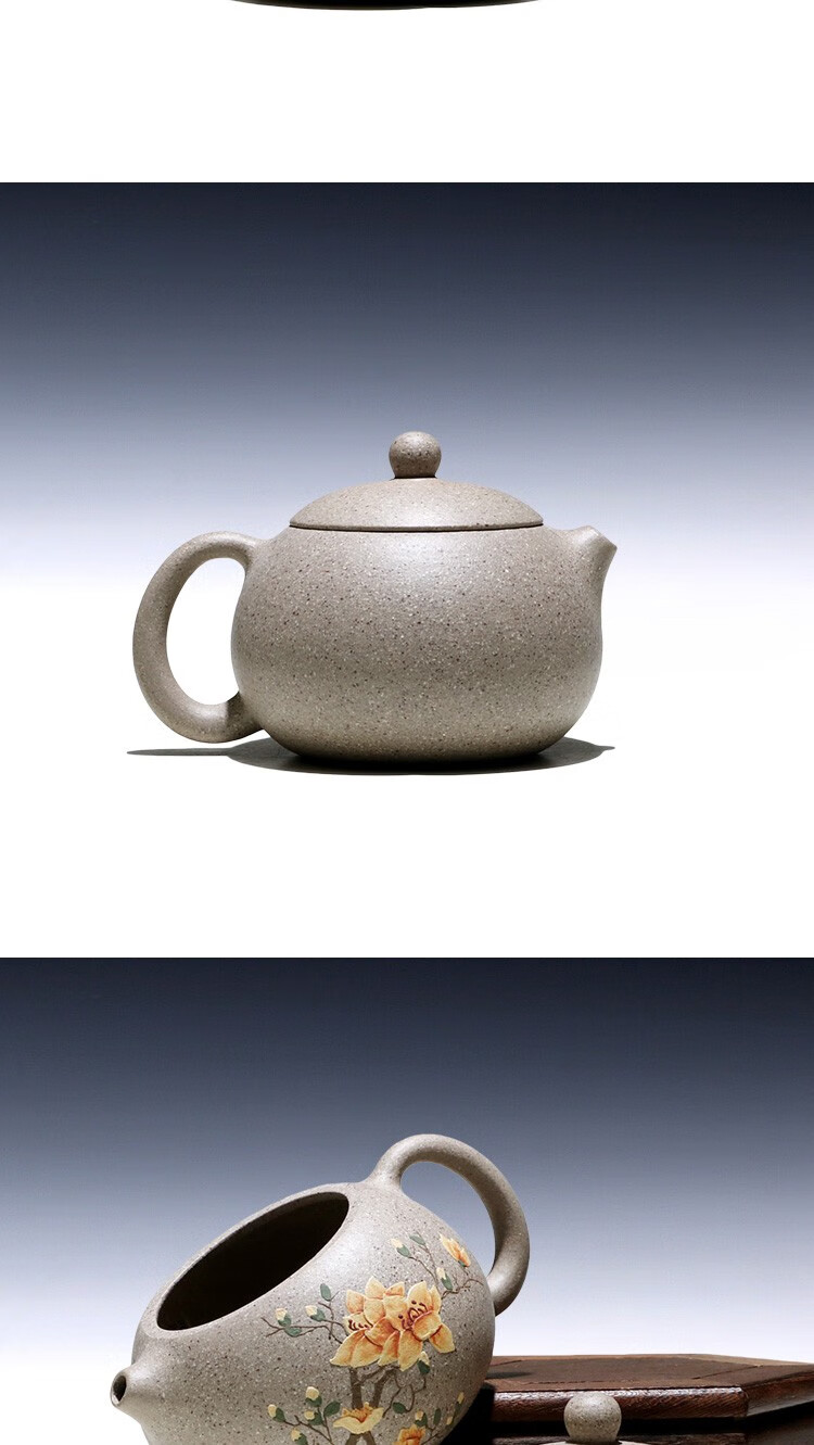 瓷宋堂宜兴紫砂壶原矿五彩段泥绘玉兰西施壶纯全手工泡茶壶潘晔老师