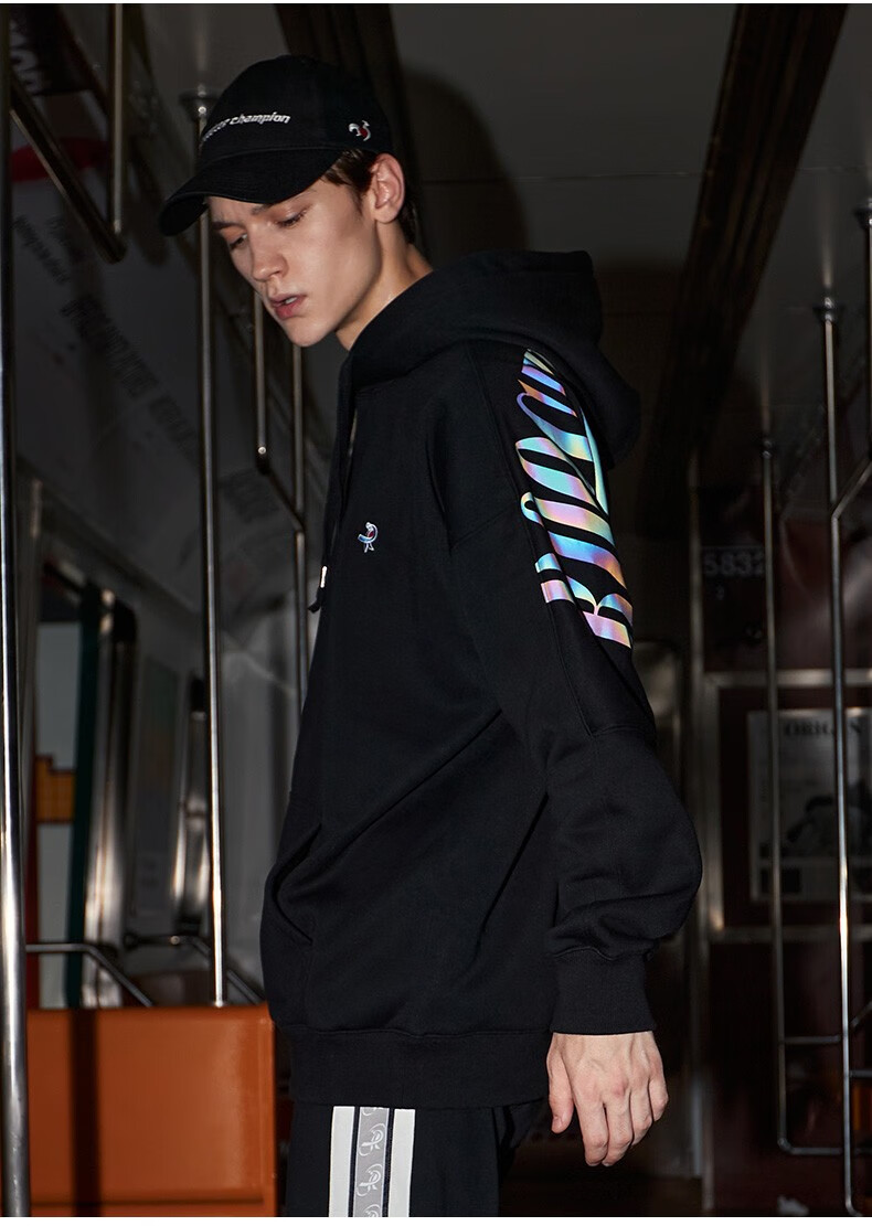 rooster champion法国公鸡冠军运动潮牌卫衣女2021秋冬新品宽松反光