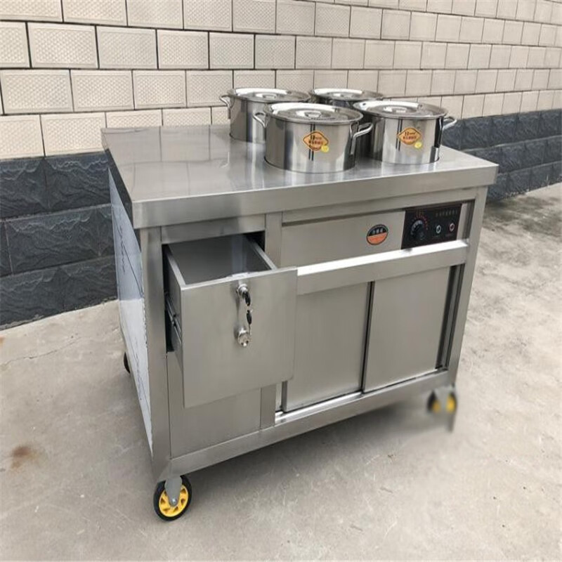 【现货速发】早餐车 商用不锈钢保温粥车早餐车摆摊移动餐车小吃车