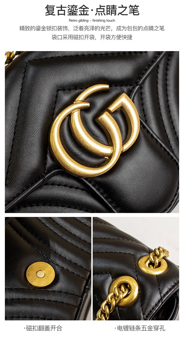 酷奇高级质感cg链条包包女包新款洋气百搭大气网红红色小号