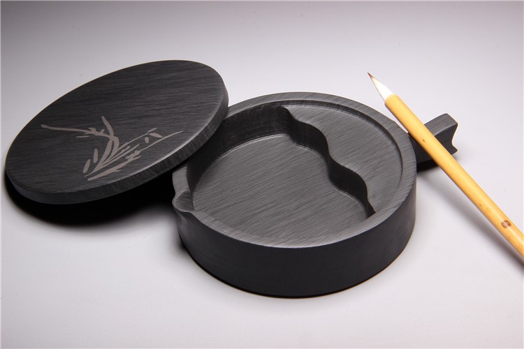 木之盛砚台多功能墨池墨海砚台带盖鱼形实用文房四宝学生砚天然原石